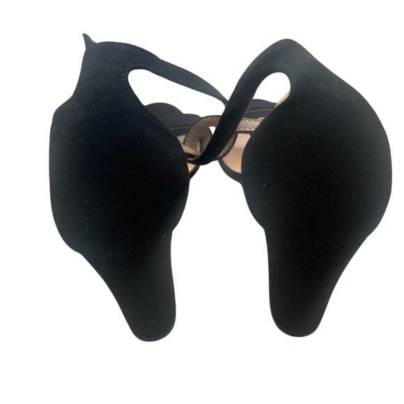 MADDEN GIRL BEELA BLACK FAUX SUEDE BLOCK HEEL SANDALS 9-EUC - Picture 4 of 9